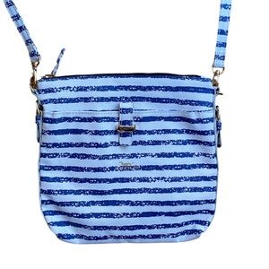 Scout Blue and White Striped Crossbody Bag Purse